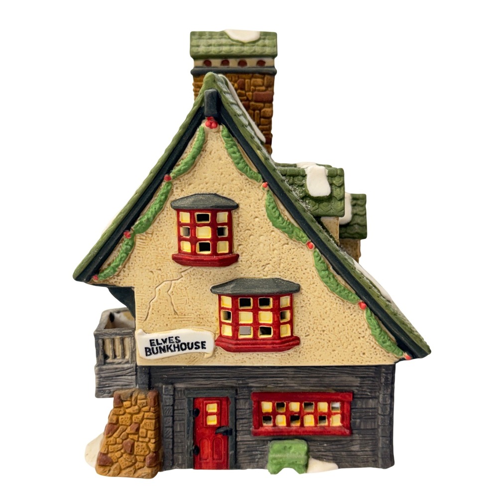Department 56 North Pole Series Elf Bunkhouse 1990 Christmas Village 56324 *
